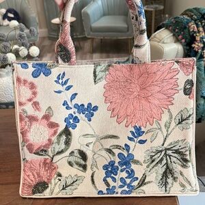 Floral Canvas Tote Bag